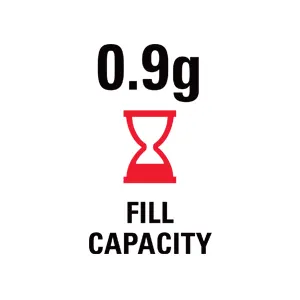 0.9 grams fill capacity