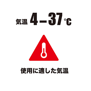 40-100 degrees F (4-37 degrees C) ideal operating temperature